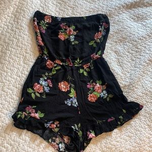 Strapless Floral Romper